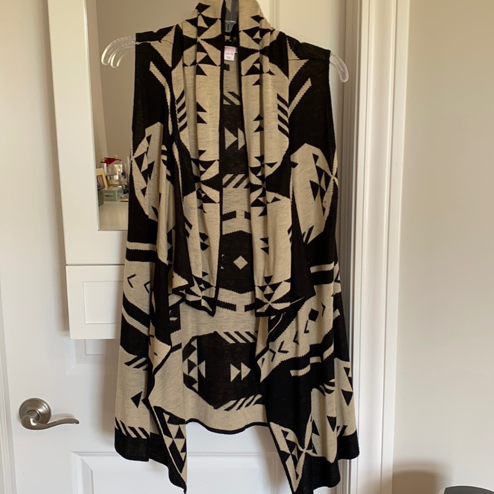 Women’s Geometric Print Cardigan Vest